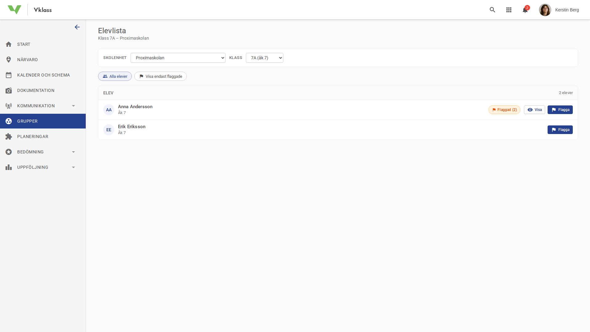 Flagga elev screenshot